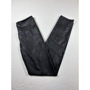 Calzedonia Faux Leather Front Panel Leggings with Moto Knee Detail Black Small